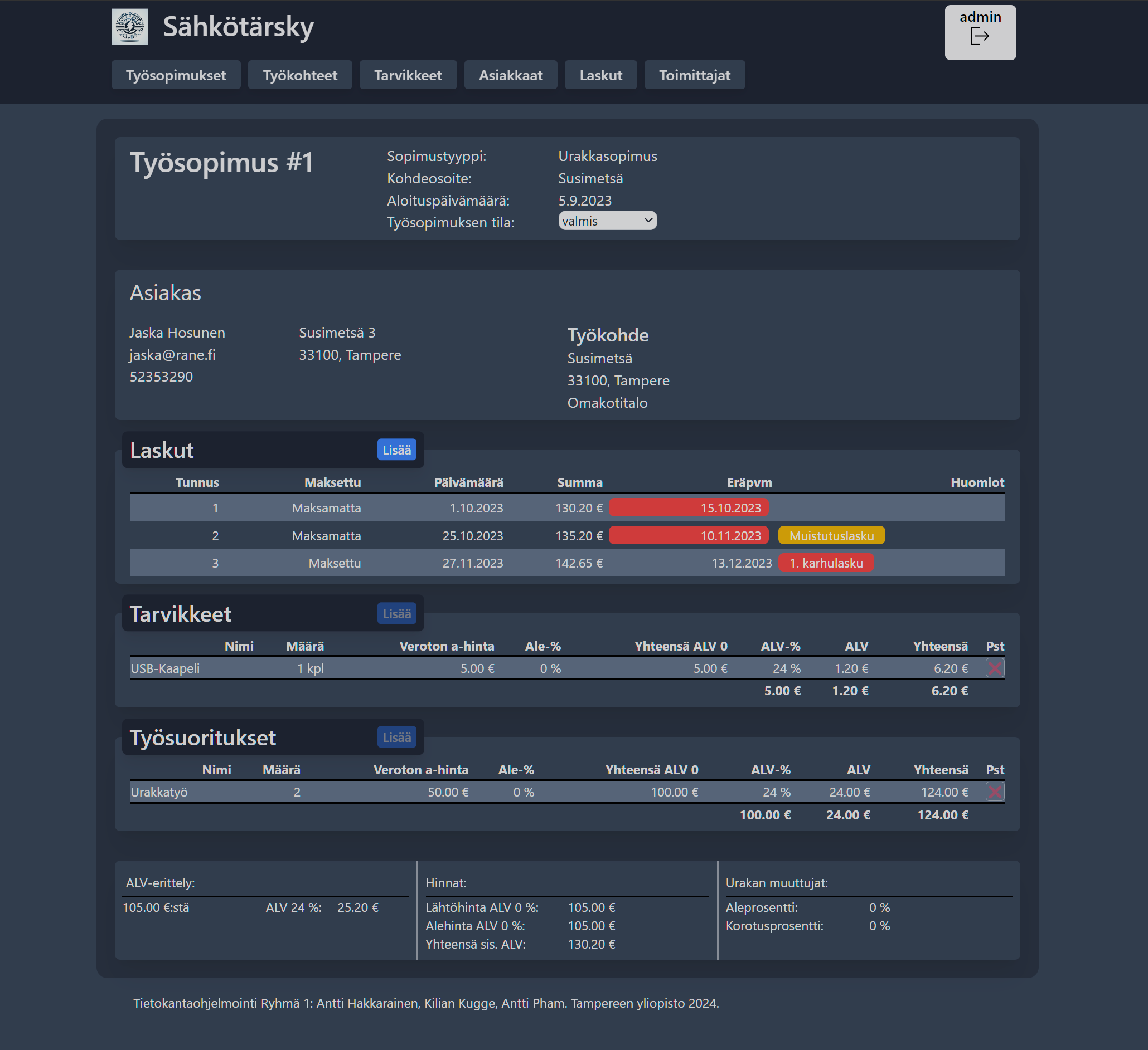 Web billing and inventory management software
